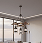 Lámpara Colgante Vintage de Madera Industrial con 3 Luces de Farol - Miniatura 3