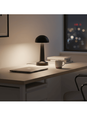 Lámpara de Mesa LED Inalámbrica Recargable Hongo Negro 