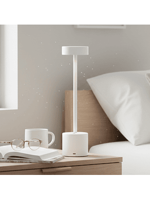 Lámpara de Mesa LED Inalámbrica Recargable Diseño Minimalista Blanca