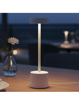 Lámpara de Mesa LED Inalámbrica Recargable Diseño Minimalista Blanca