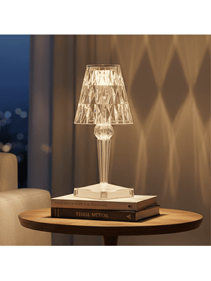 Lámpara de Mesa LED Inalámbrica Cristal Diamond Recargable USB