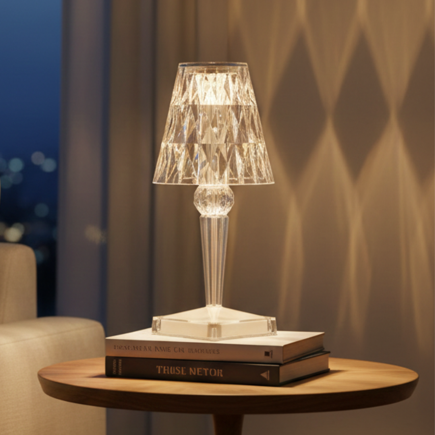 Lámpara de Mesa LED Inalámbrica Cristal Diamond Recargable USB 1