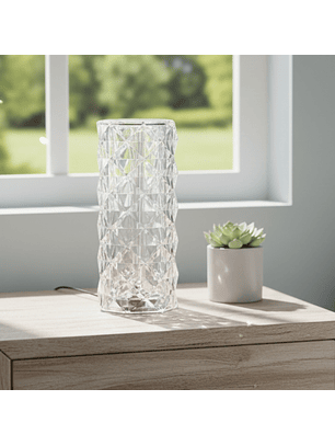 Lámpara de Mesa de Cristal LED Touch con Efecto de Diamante