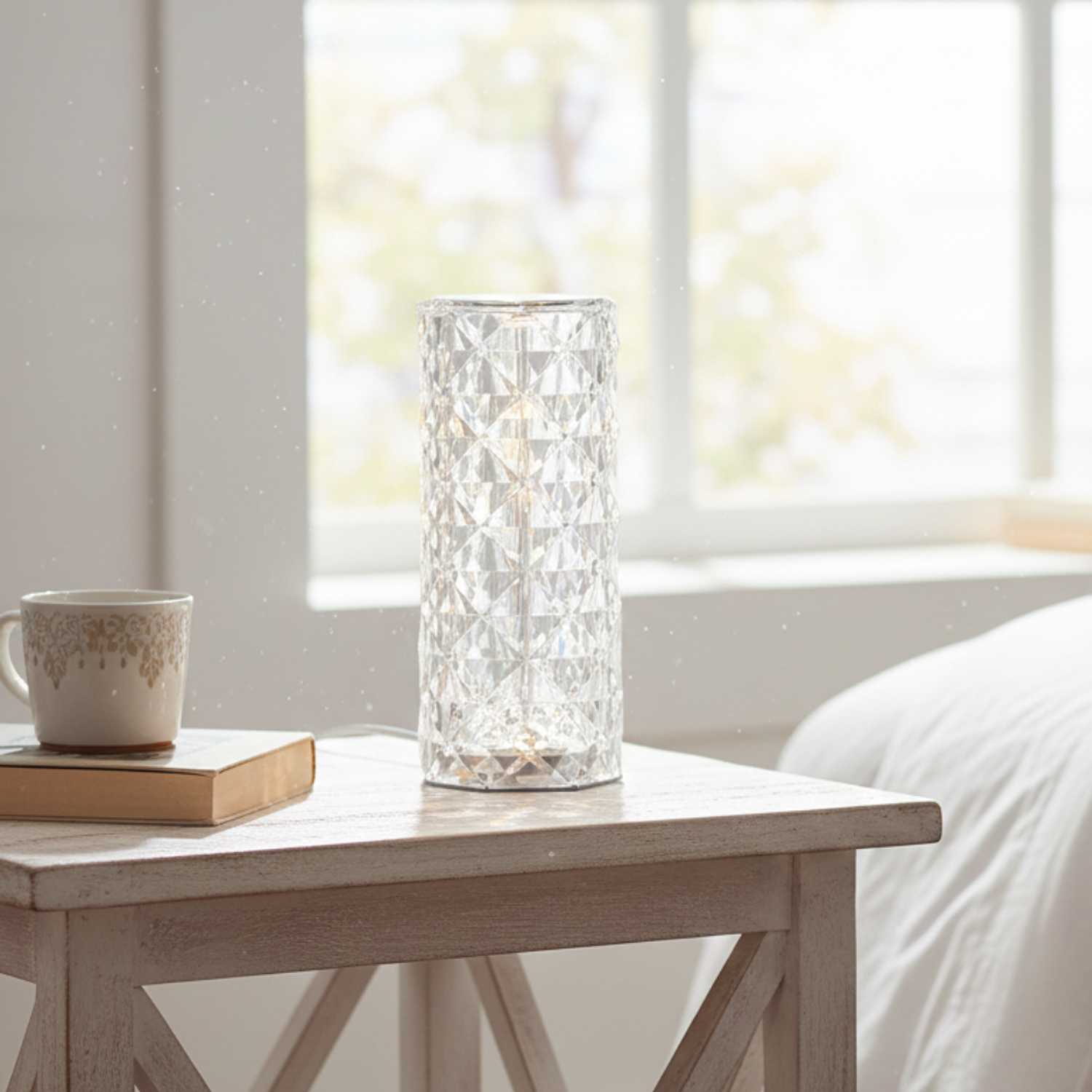 Lámpara de Mesa de Cristal LED Touch con Efecto de Diamante 4