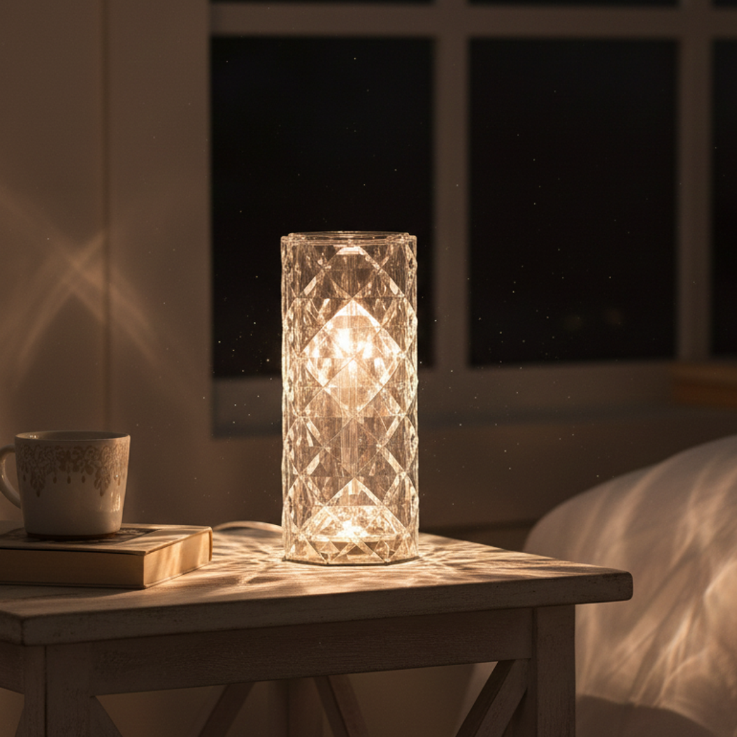 Lámpara de Mesa de Cristal LED Touch con Efecto de Diamante 5