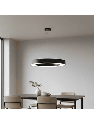 Lámpara LED Colgante de Aro Negro Moderno 