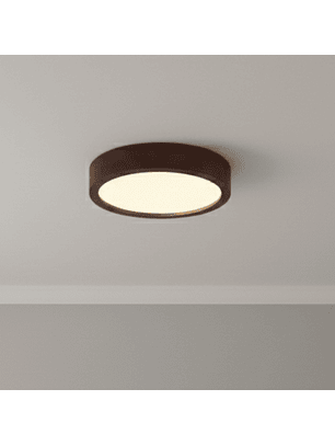 Lámpara Led Redondo 500mm Sobrepuesto Con Control Madera Oscuro 48w+48w