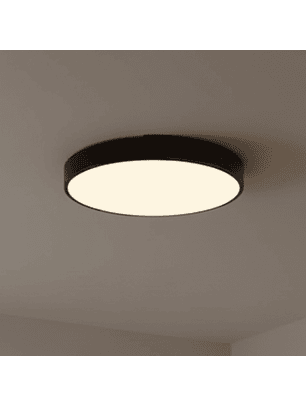 Lámpara Led Redondo 400mm Sobrepuesto Con Control Madera Oscuro 36w+36w