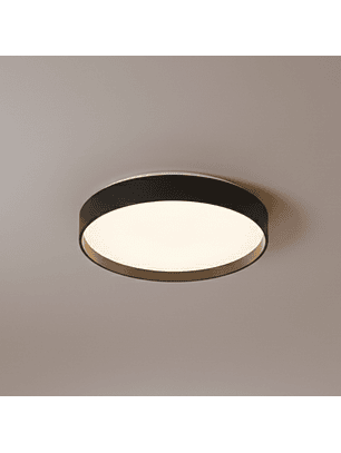 Lámpara Led Redondo 400mm Sobrepuesto Con Control Negro 36w+36w