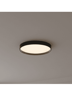 Lámpara Led Redondo 500mm Sobrepuesto Con Control Negro 48w+48w