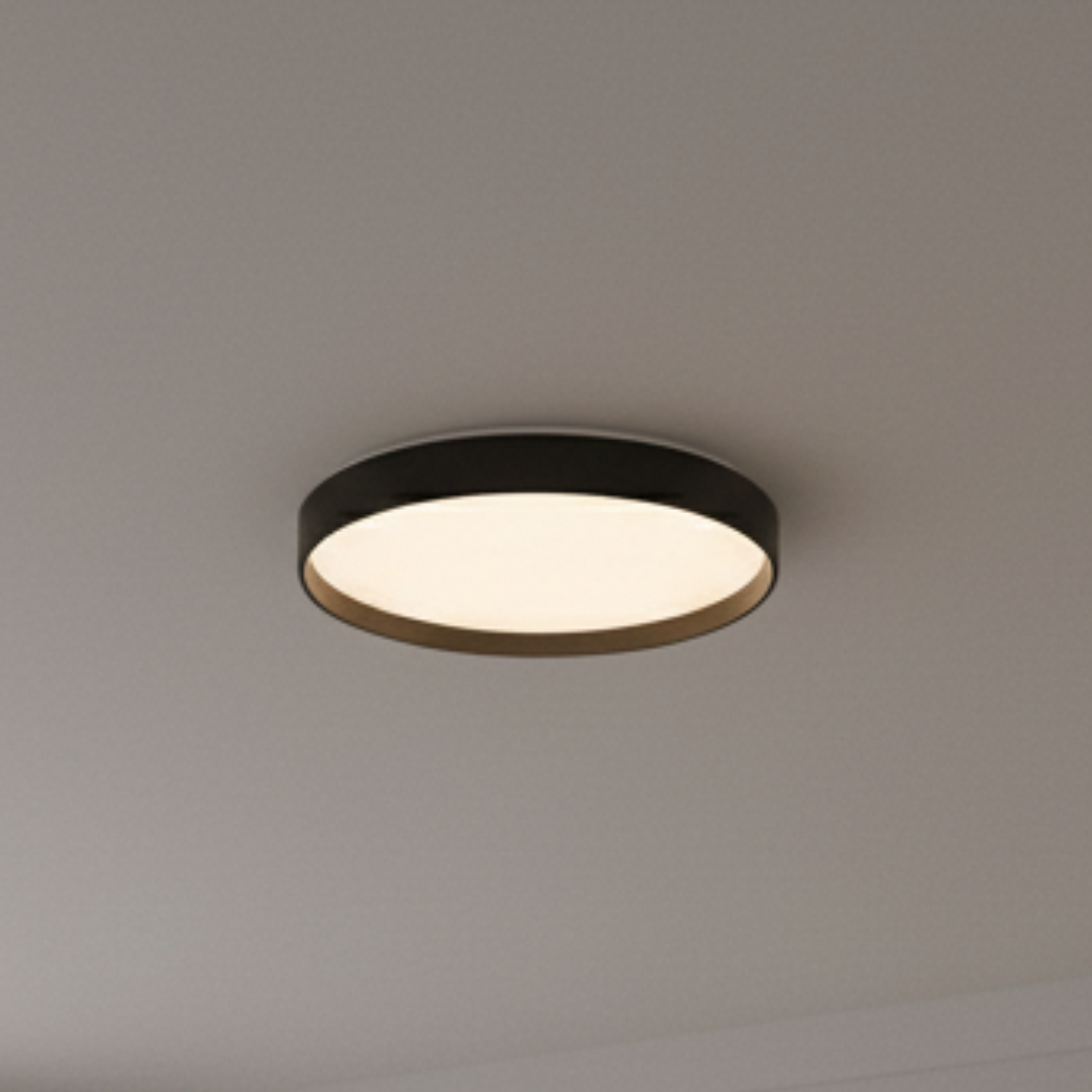 Lámpara Led Redondo 500mm Sobrepuesto Con Control Negro 48w+48w 1