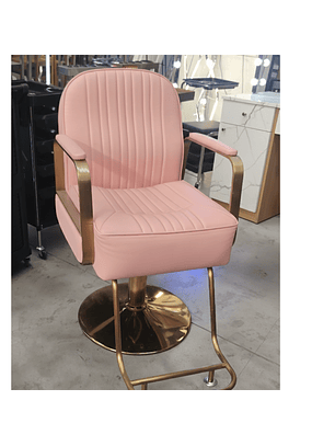 Sillon Peluqueria Rosado de Eco Cuero con Apoya Pies