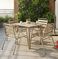 Mesa Cuadrada con 4 Sillas para Terraza Color Beige  - Miniatura 1