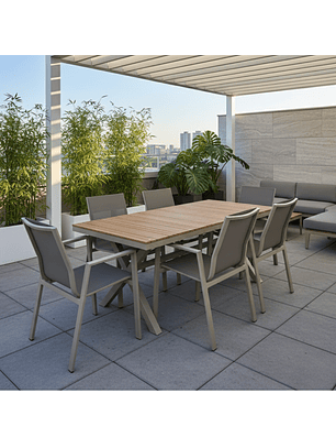 Mesa Rectangular de Terraza Melamina Color Marrón