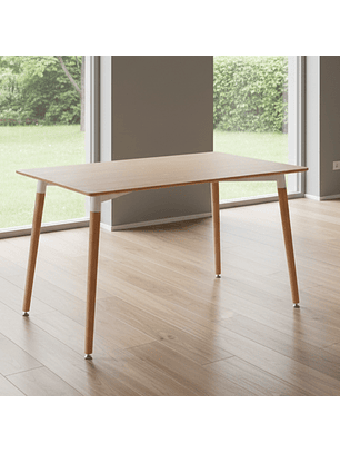 Mesa Eames Rectangular 120x80 Madera y Blanco