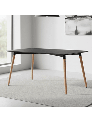 Mesa Rectangular Negra Estilo Nórdico 120x80 MDF