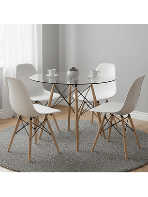 ﻿Mesa Eames 100cm Diámetro en Vidrio