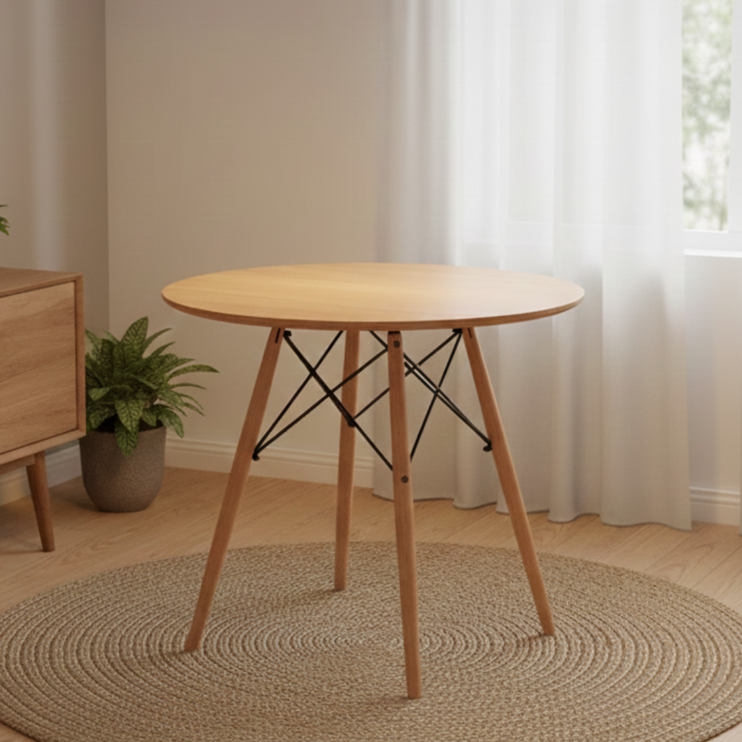 Mesa Eames Redonda de Madera 80 / 100 / 120 cm Diámetro 1