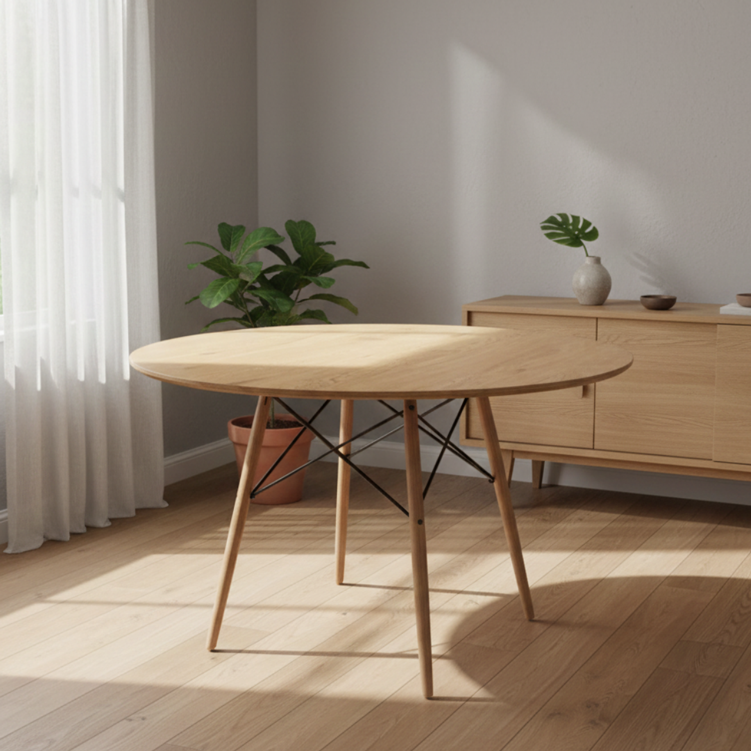 Mesa Eames Redonda de Madera 80 / 100 / 120 cm Diámetro 5