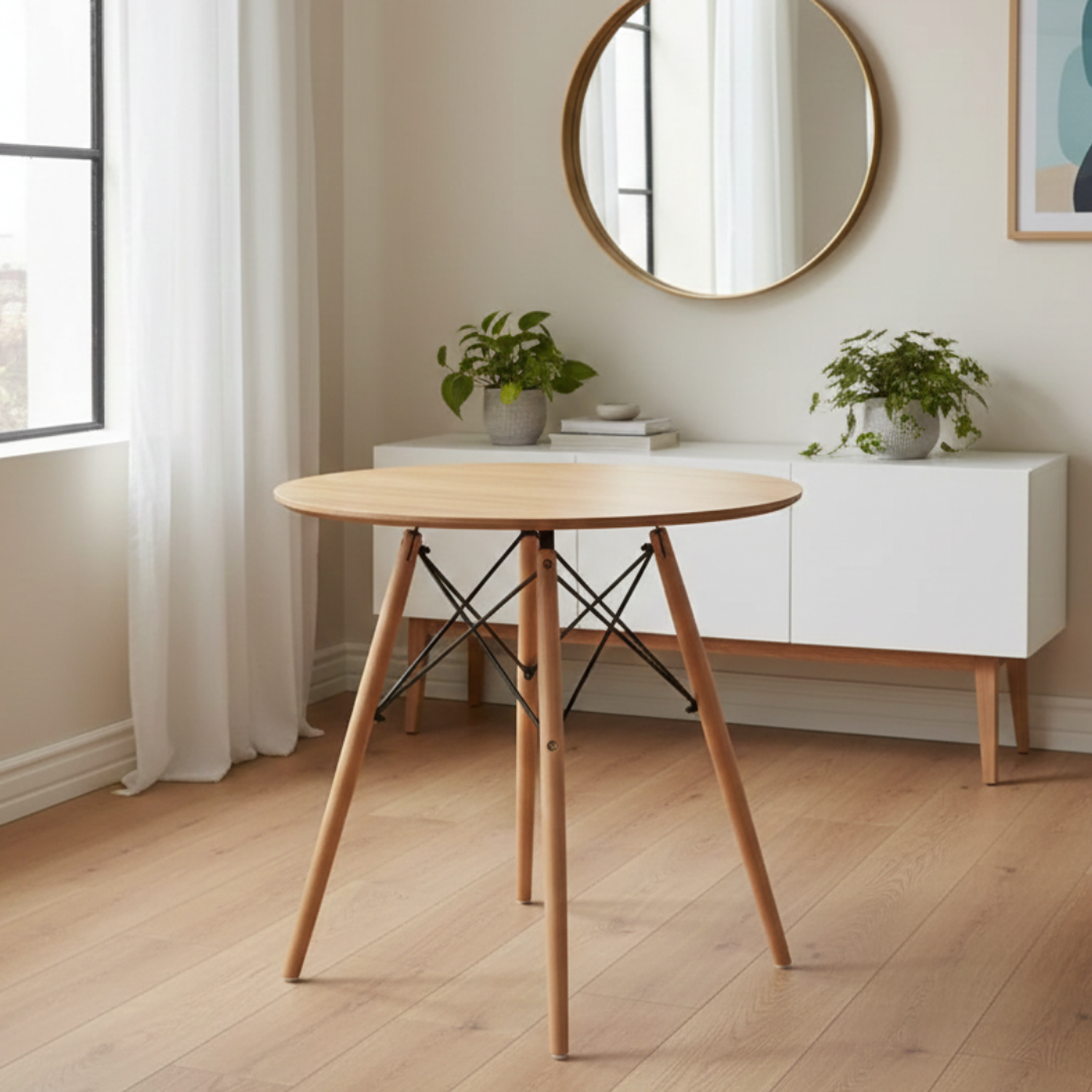 Mesa Eames Redonda de Madera 80 / 100 / 120 cm Diámetro 3