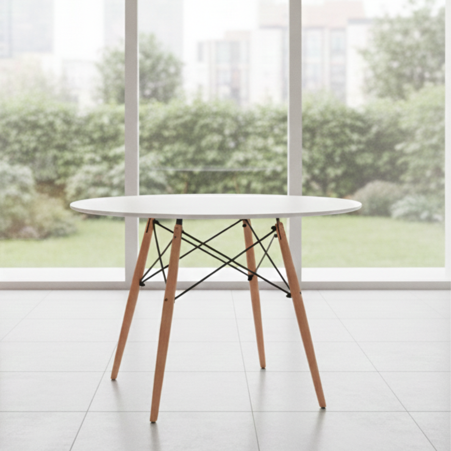 Mesa Eames Redonda 100cm Tapa MDF 5