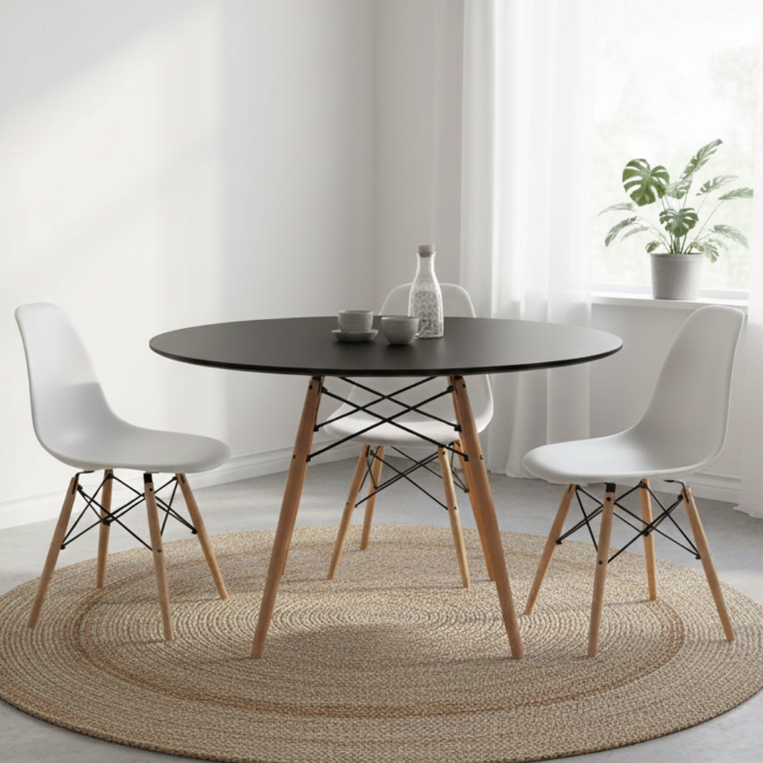 Mesa Eames Redonda 100cm Tapa MDF 2