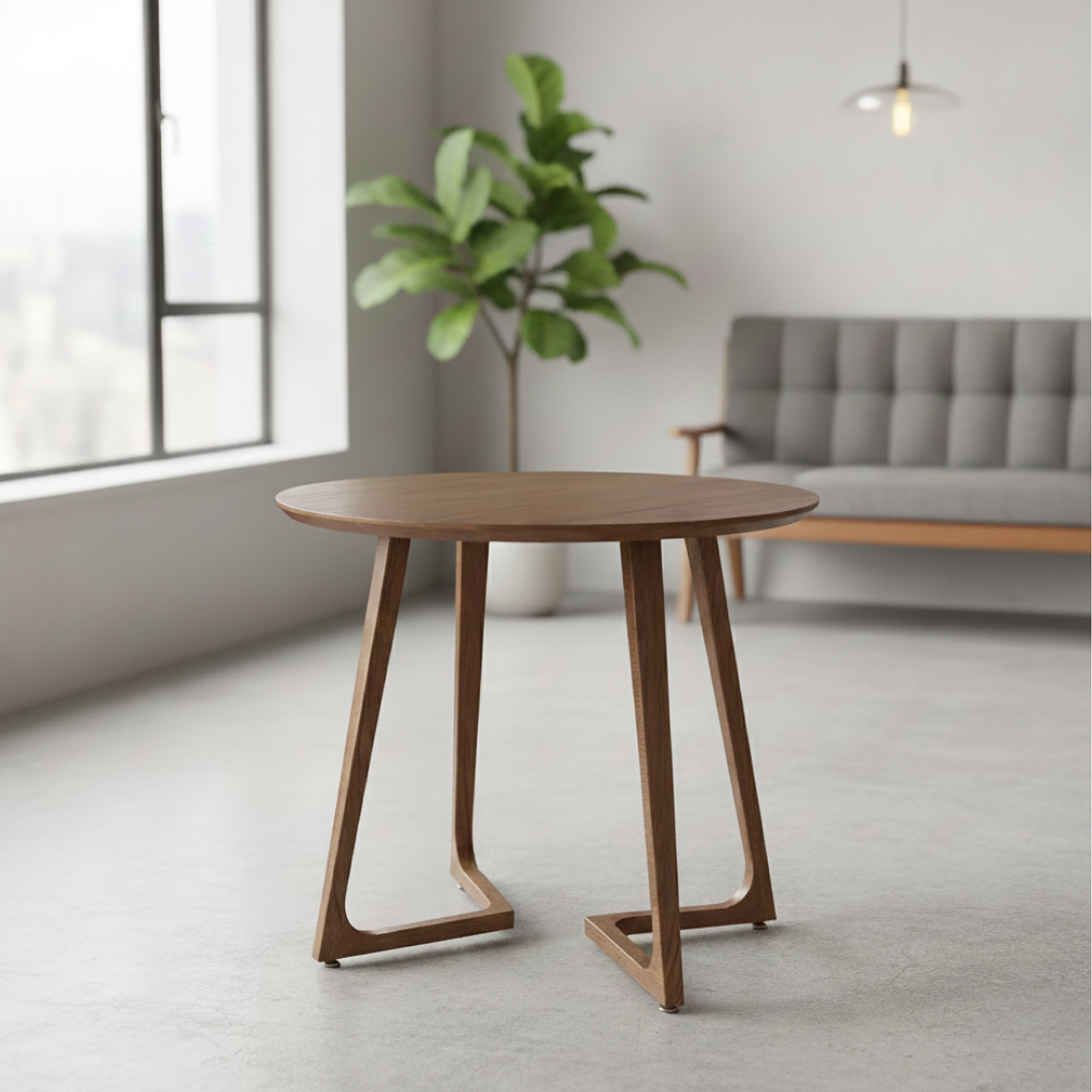 Mesa Circular 80cm Madera Café  2