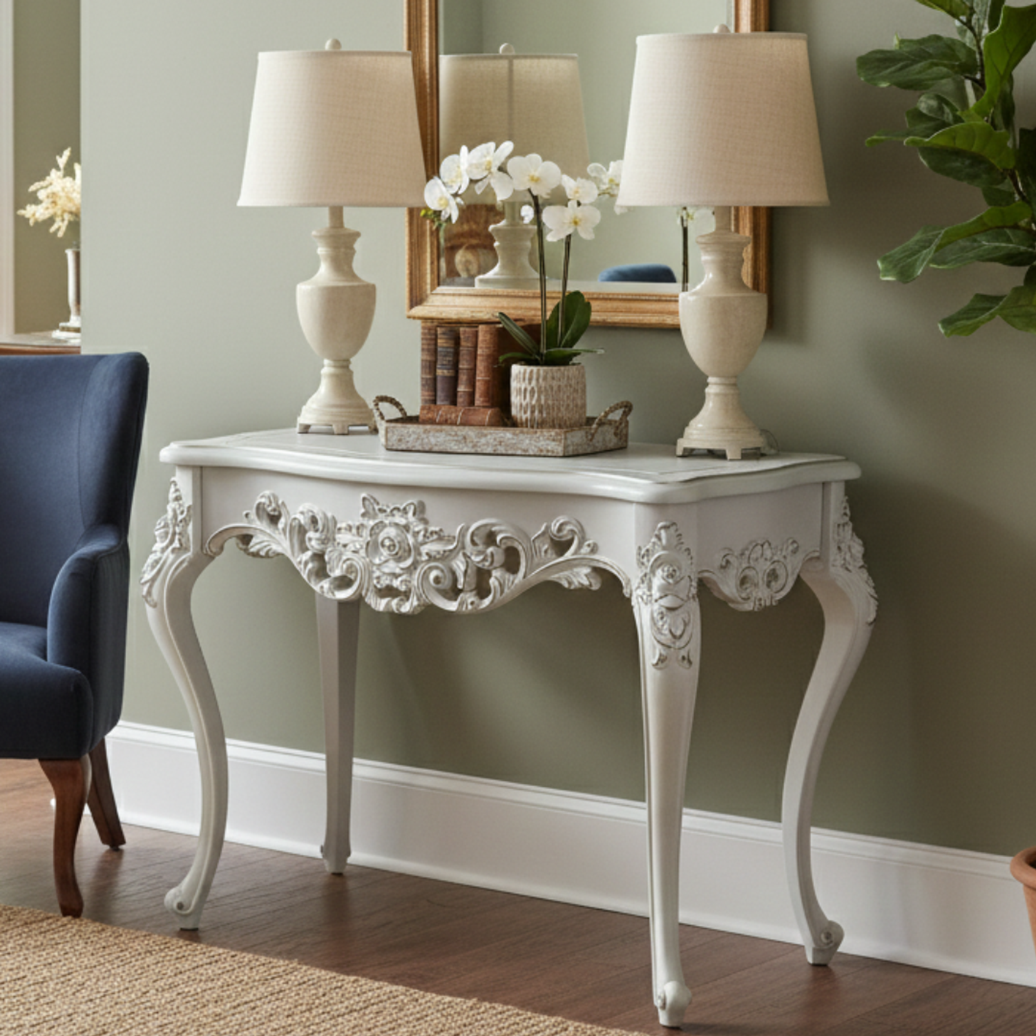 Mesas de Arrimo Clásicos con Tallado 9