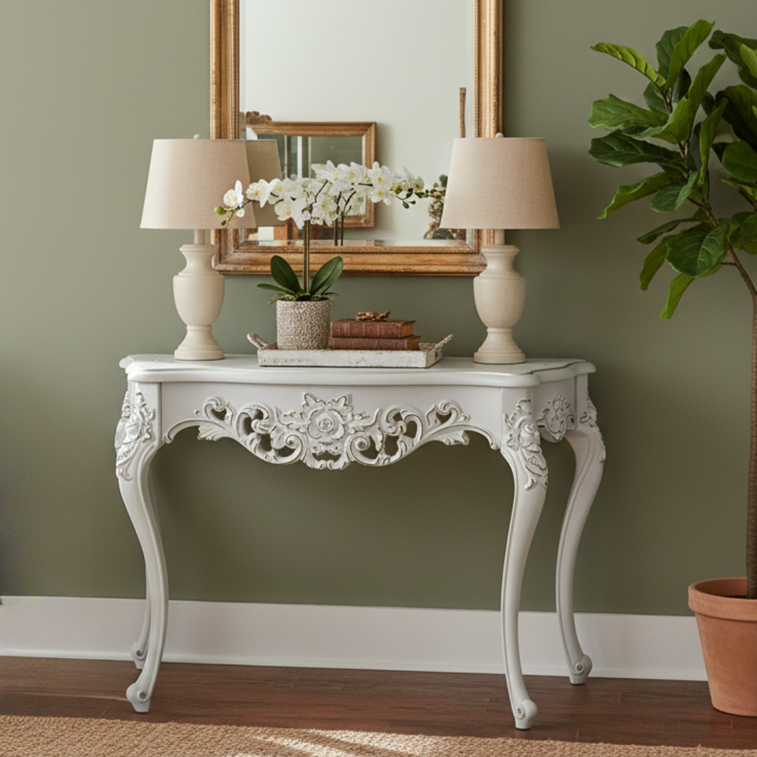 Mesas de Arrimo Clásicos con Tallado 10