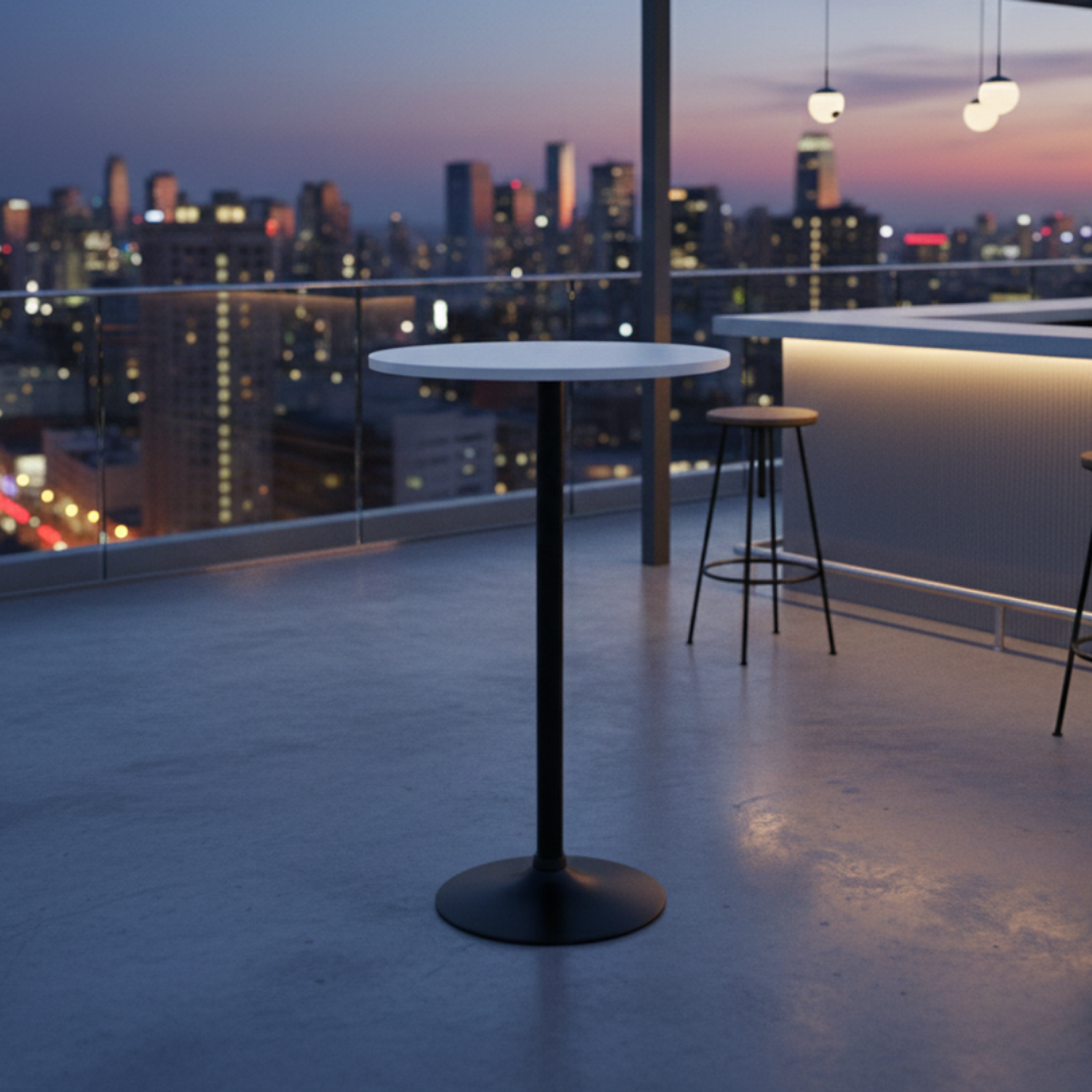 Mesa Alta de Bar Redonda Minimalista  5