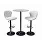 Set de Mesa de Bar Redonda Blanca y 2 Taburetes Altos - Miniatura 2