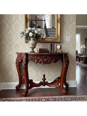 Mesa Lateral de Madera Montenegro Estilo Barroco