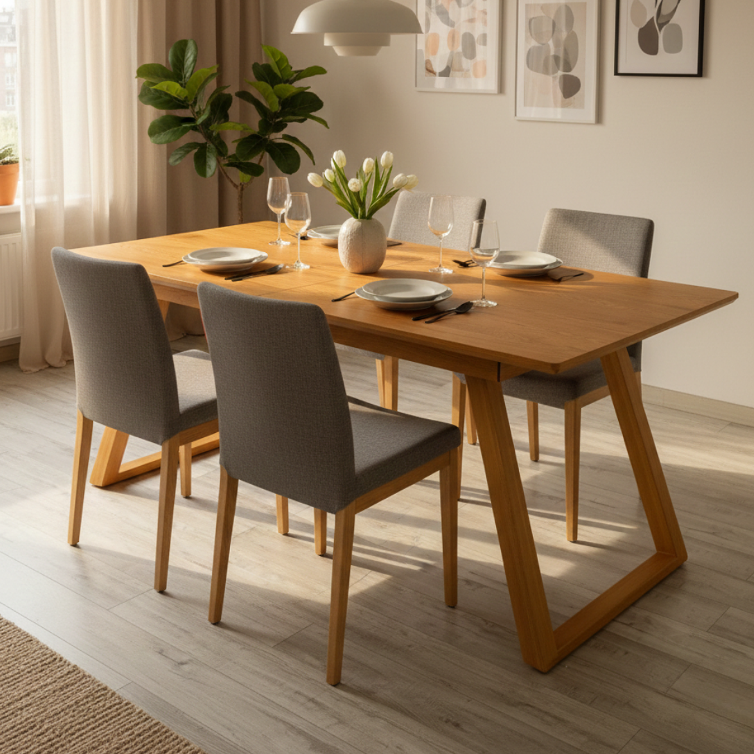 Mesa Expandible de Melamina Color Café 2