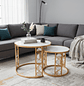 Mesa de Centro Moderna con Detalles Dorado - Miniatura 2