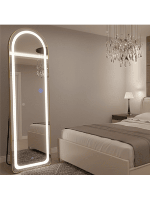 Espejo Media Luna con Marco Dorado