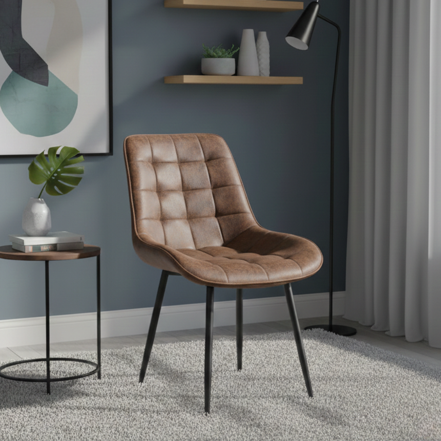 Silla Capitoné Top Antique Tapizada en PU 1