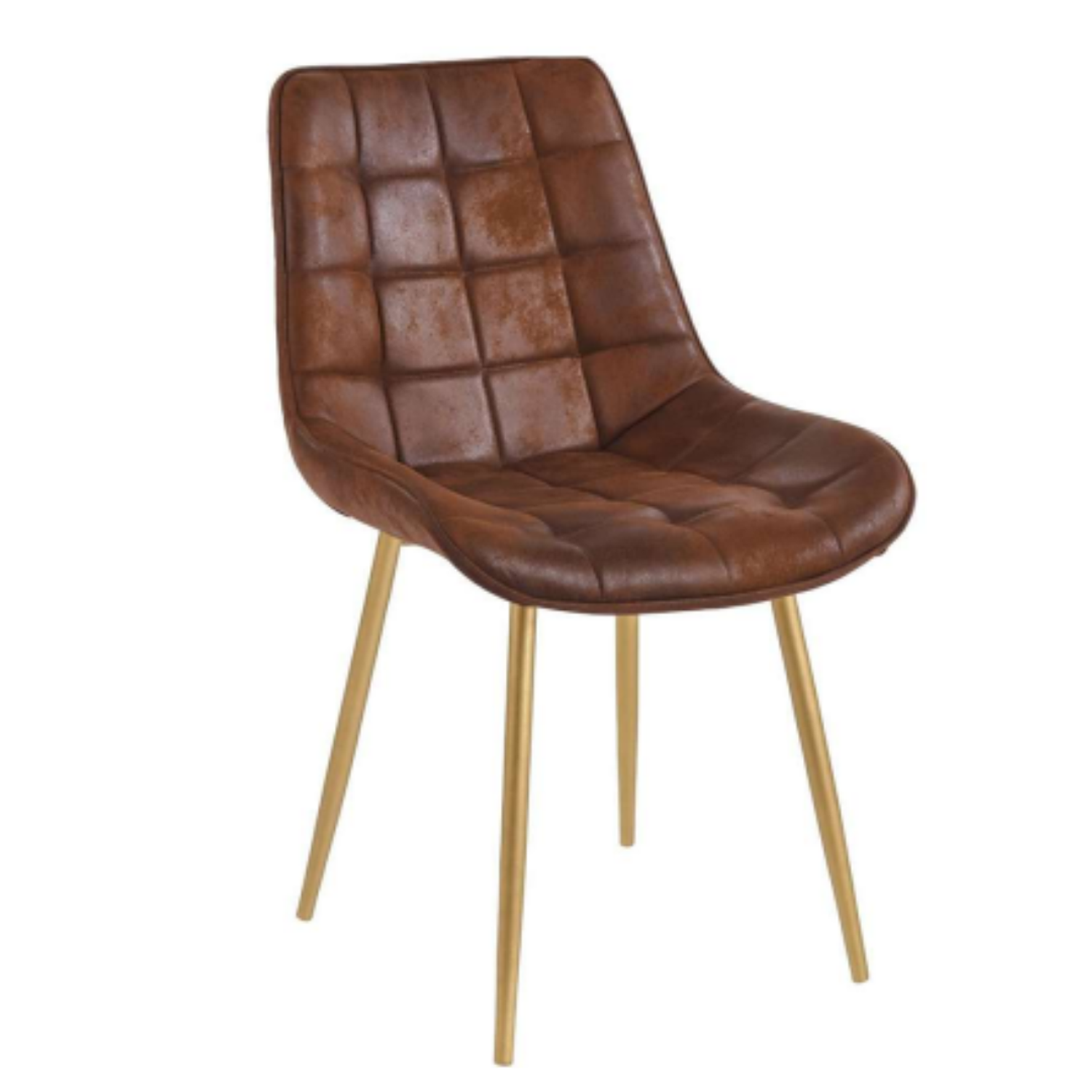 Silla Capitoné Patas Doradas Tapizada en PU 4