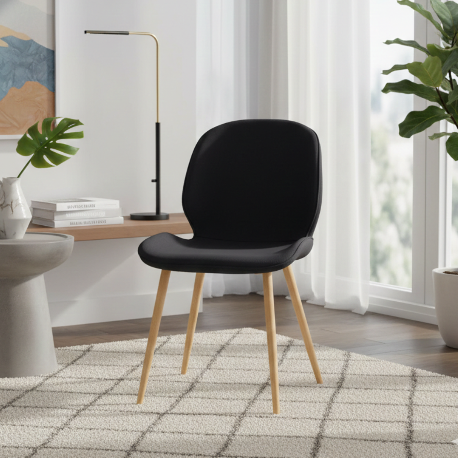 Silla Fiori Top Lino Pata Madera 1