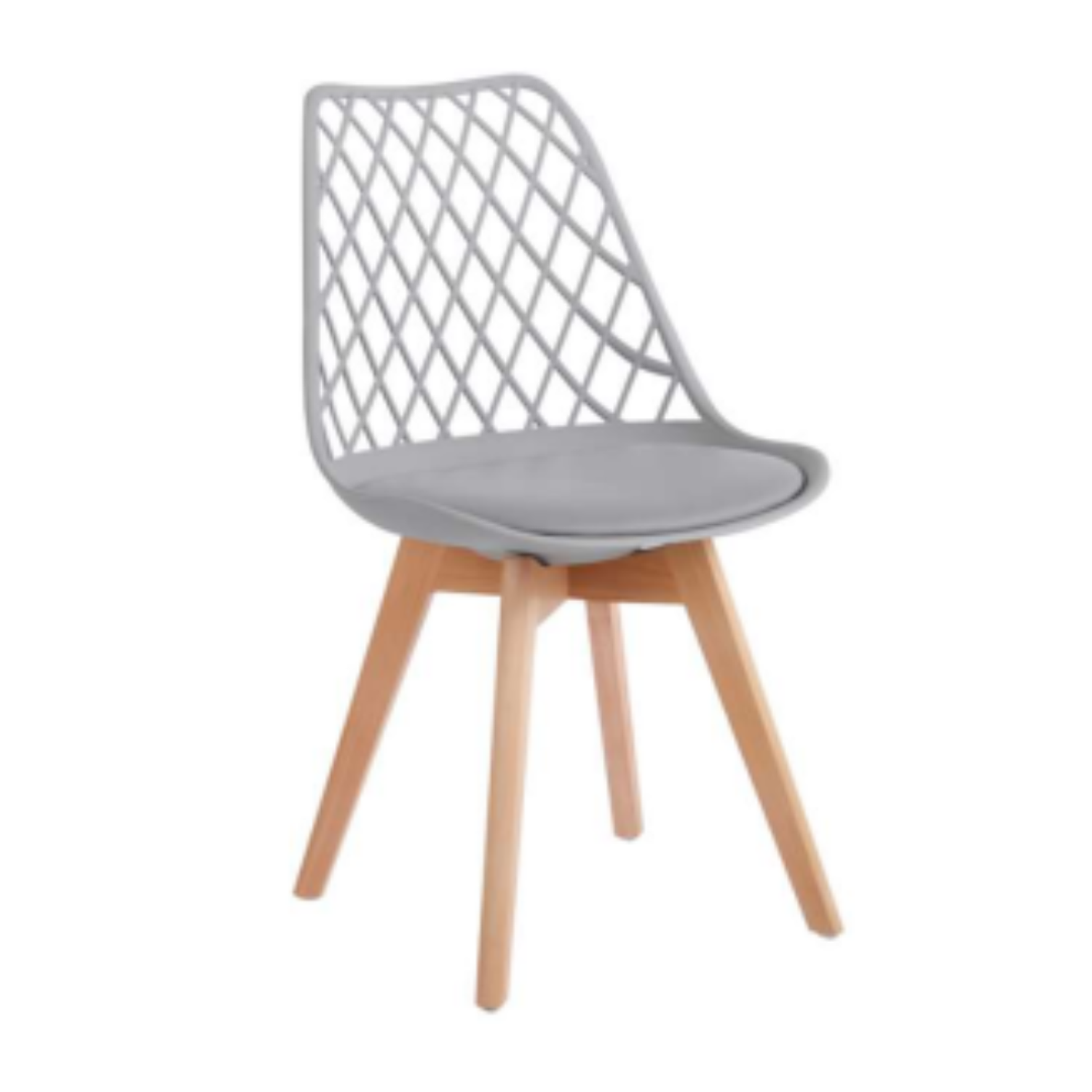 Silla Tulip Mesh con Patas de Madera y Cojín 2