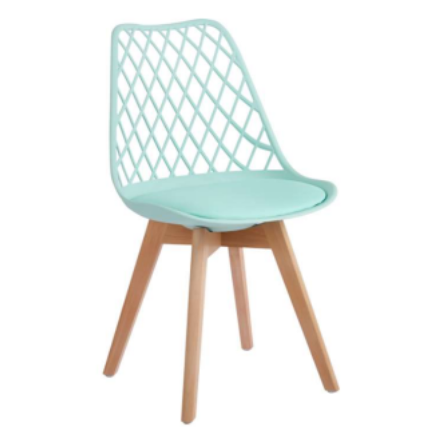 Silla Tulip Mesh con Patas de Madera y Cojín 6