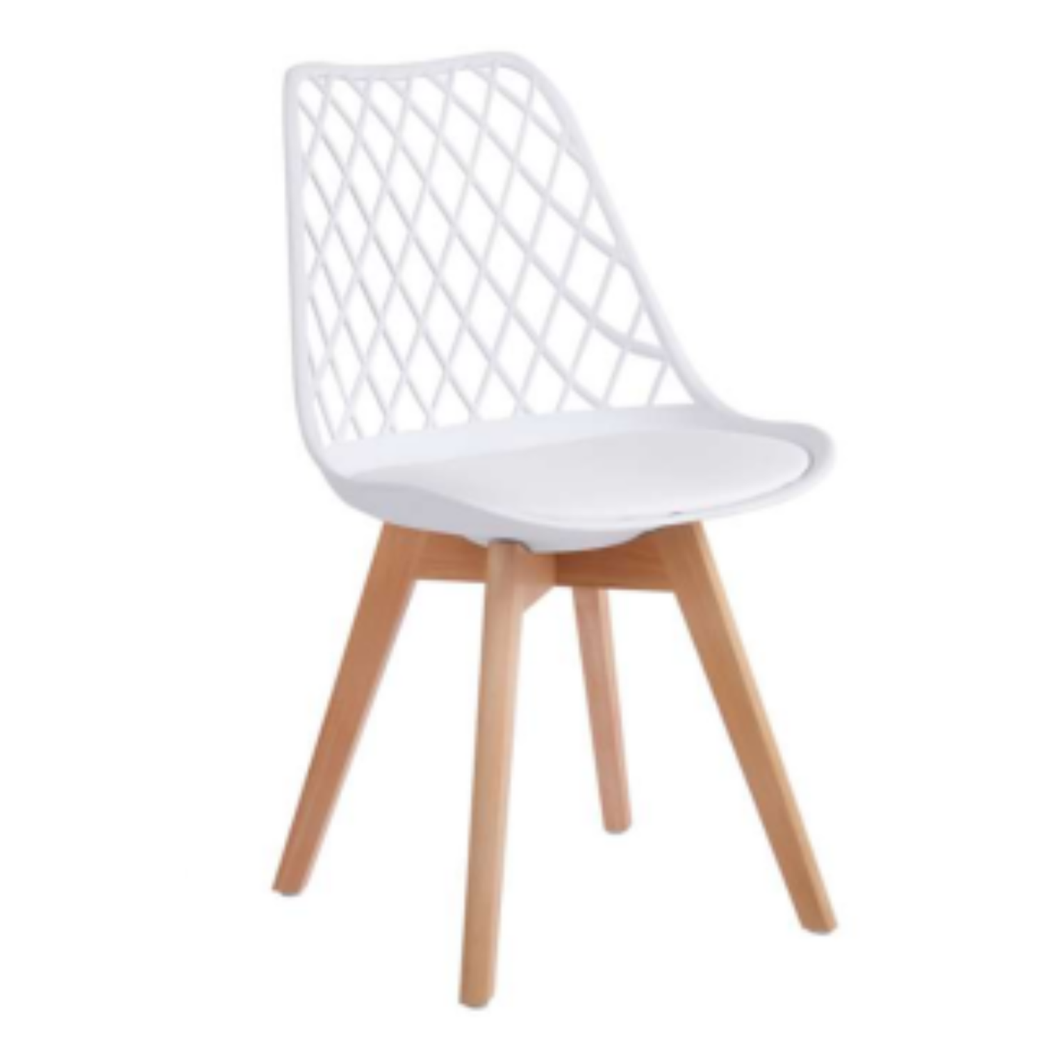 Silla Tulip Mesh con Patas de Madera y Cojín 4