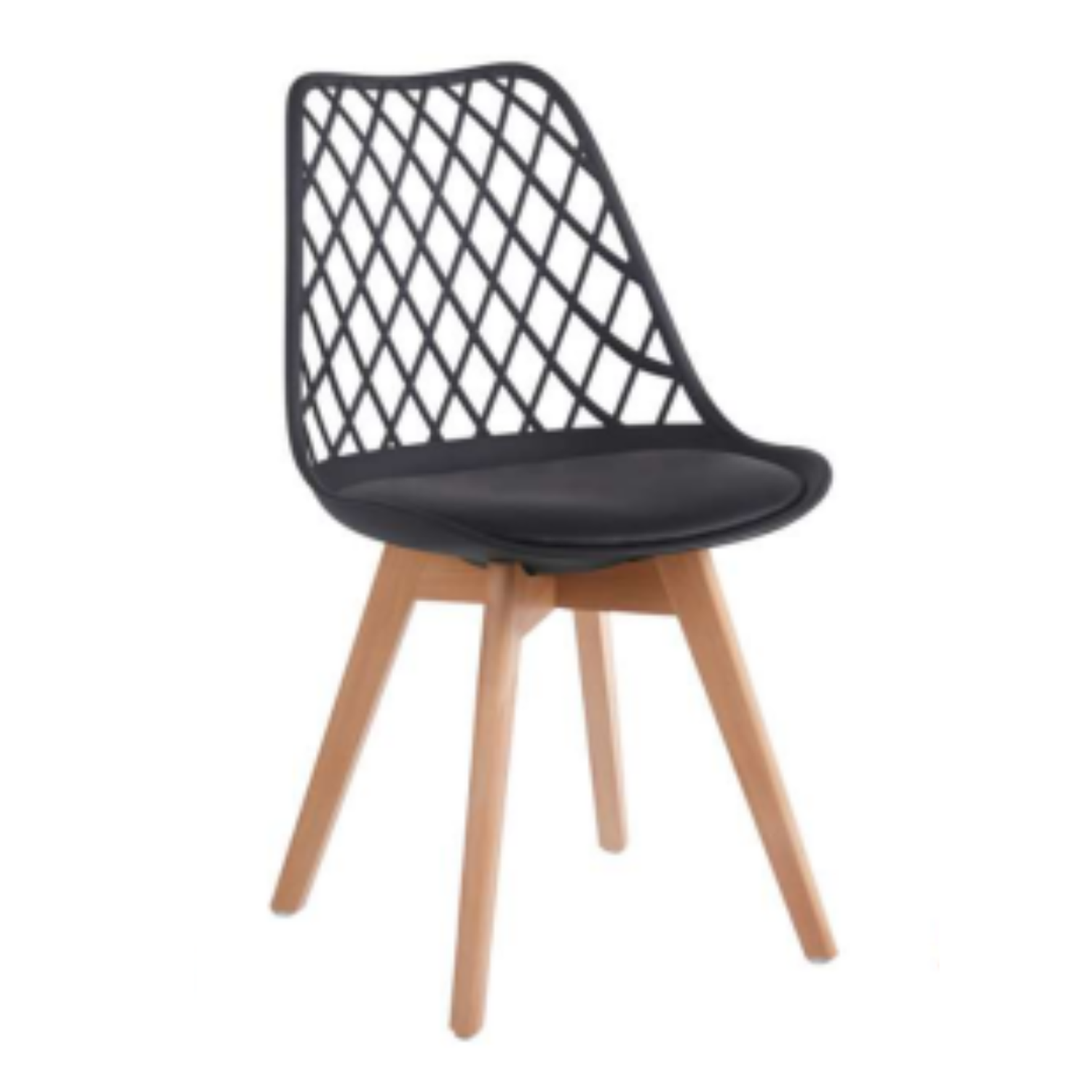 Silla Tulip Mesh con Patas de Madera y Cojín 10