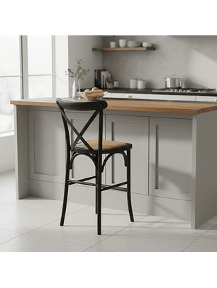 Taburete Bar Crossback Negro