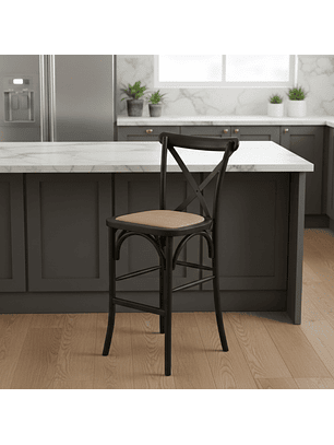 Taburete Bar Crossback Negro