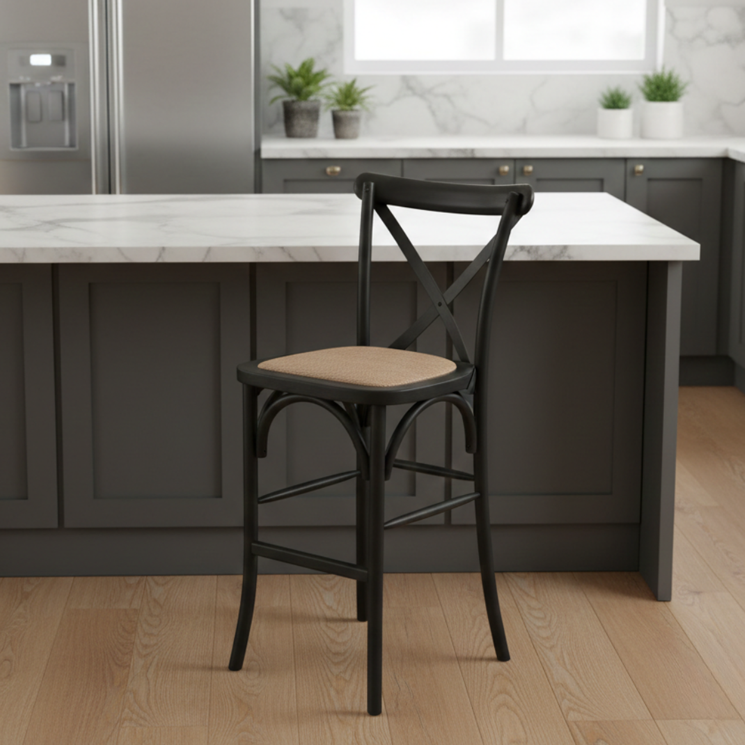 Taburete Bar Crossback Negro 1