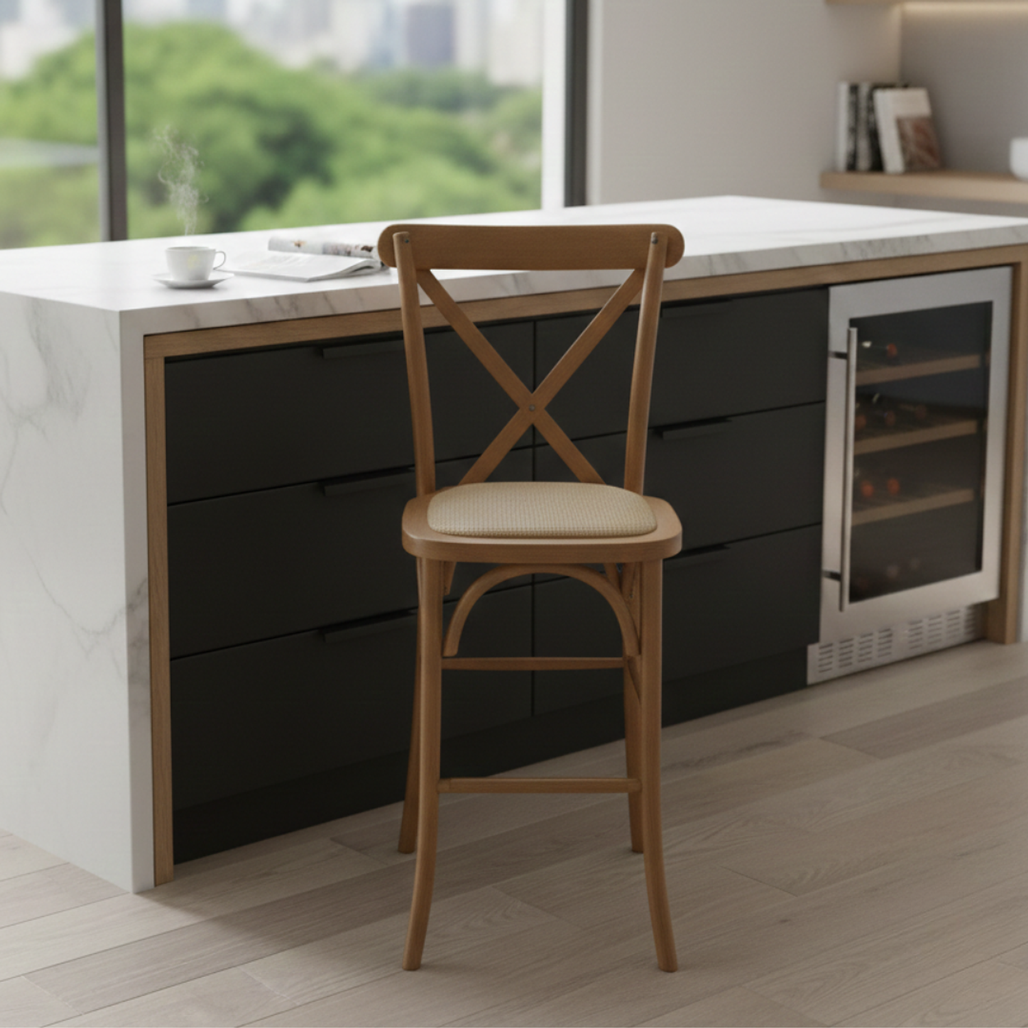 Taburete Bar Crossback Walnut 1