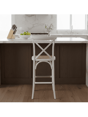Taburete Bar Crossback Blanco