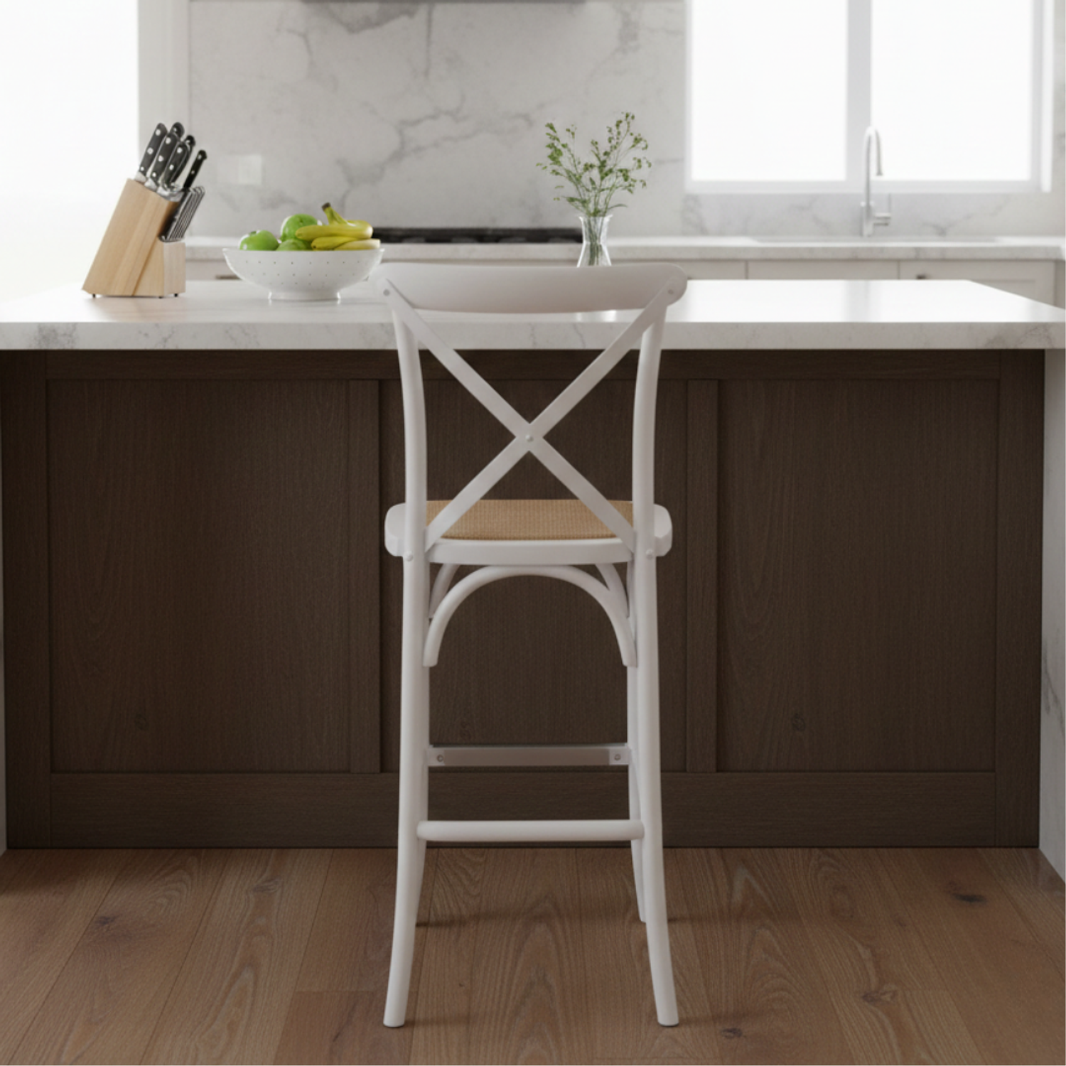 Taburete Bar Crossback Blanco 2