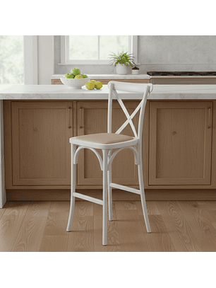 Taburete Bar Crossback Blanco