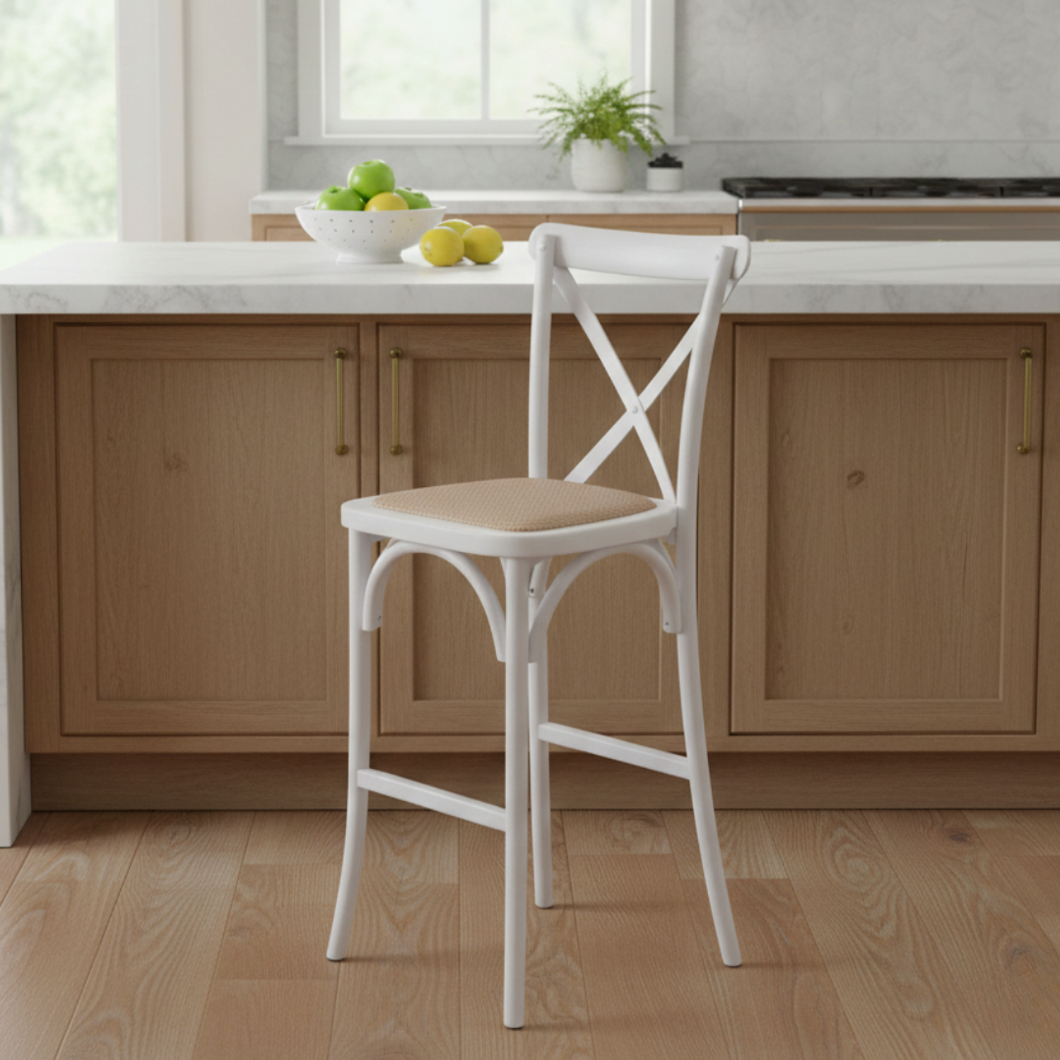 Taburete Bar Crossback Blanco 1